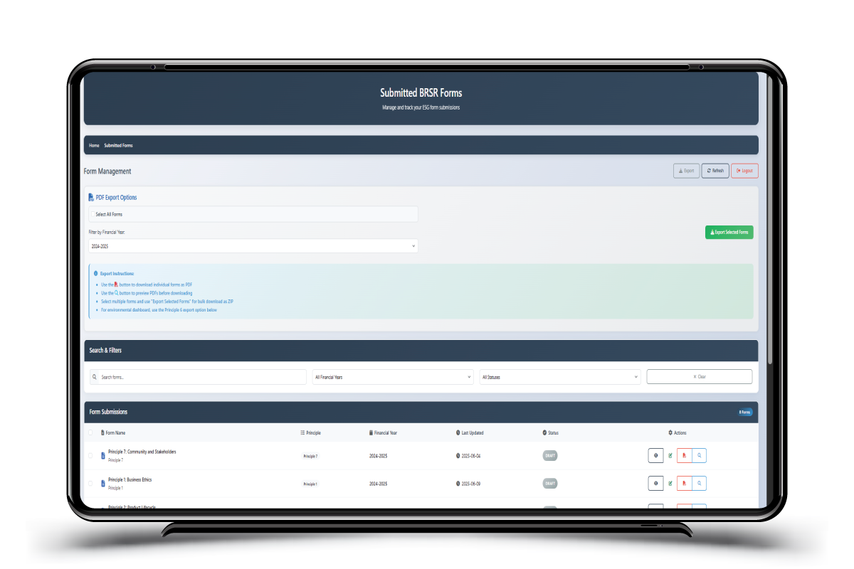 BRSR Reporting Software in India | ESG Software in India | Protegk IT